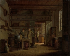 Interior of the Laboratory of the Apothecary A. d'Ailly by Johannes Jelgerhuis