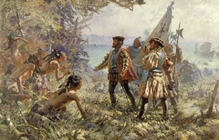 Jacques Cartier Meeting the Indians at Stadacona, 1535 by Marc-Aurèle de Foy Suzor-Coté