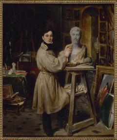 Jean-Pierre Dantan (1800-1869), dans son atelier, modelant le buste de Lépaulle by François Gabriel Guillaume Lépaulle