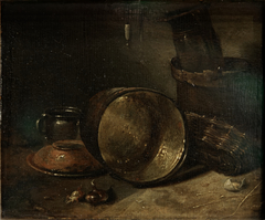 Kitchen-still life by Willem Kalf