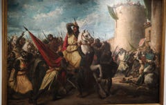 La herida del rey don Jaime en la conquista de Valencia by Salvador Martínez Cubells