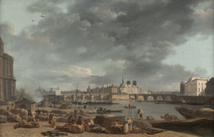 La pointe de l’île de la Cité vue du port Saint-Nicolas by Alexandre Jean Noël