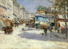 La rue Lepic, l'angle de la rue Puget et la place Blanche by Louis Abel-Truchet