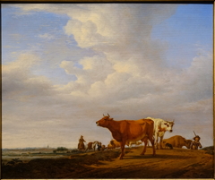 Landscape with cattle by Adriaen van de Velde