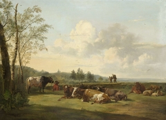 Landscape with Cattle by Pieter Gerardus van Os