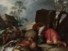 Landscape with Herdsmen and Satan Sowing Darnel by Abraham Bloemaert