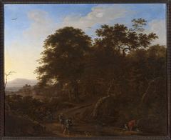 Landscape with travellers by Herman Saftleven