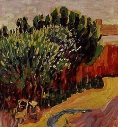 Landschaft aus Caranteque mit Frau by Alexej von Jawlensky