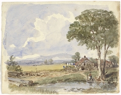 Landschap met boerderij by Pieter van Loon