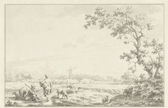 Landschap met schaapherder by Jacob Cats 1741-1799