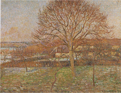 Le Grand Noyer, gelée blanche par soleil, Éragny by Camille Pissarro