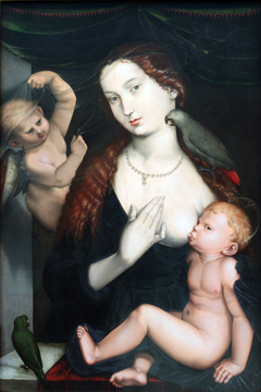 Madonna with Child and Parrots by Hans Baldung