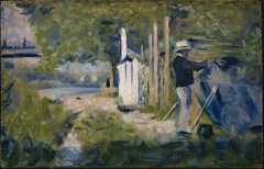 Man Painting a Boat by Georges Seurat