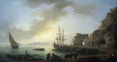 Mediterranean Port at Dawn by Claude-Joseph Vernet