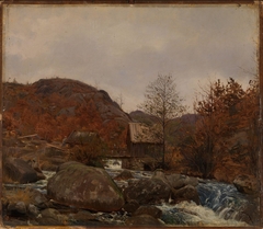 Mill at Frostestad near Mandal by Amaldus Nielsen