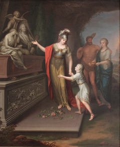 Minerve conduisant Louis XVII devant le tombeau de son père by Augusto Nicodemo