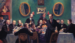 Mir iskusstva group portrait by Boris Kustodiev