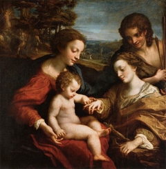 Mystic Marriage of Saint Catherine of Alexandria with Saint Sebastian by Antonio da Correggio