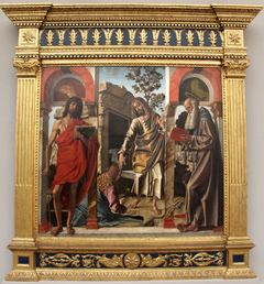 Noli me tangere between Saints John the Baptist and Jeronimo by Bartolomeo Montagna