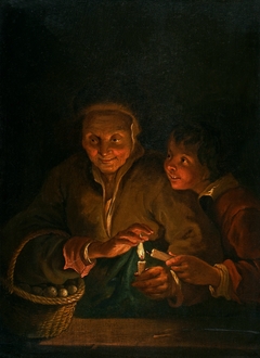 Old Woman and Boy by Candlelight by Godfried Schalcken