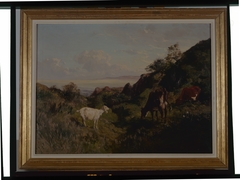 Paysage avec chèvres et vaches by Clément Quinton