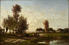 Paysage avec cours d'eau by Émile Lambinet