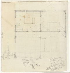 Plattegrond van een huis by Gerrit Willem Dijsselhof