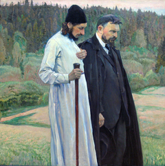 Portrait of the philosophers S.N. Bulgakov and P.A. Florensky by Mikhail Nesterov