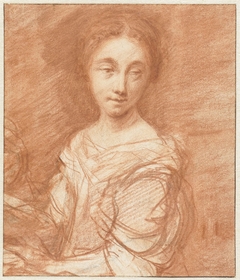 Portret van een onbekende jonge vrouw, ten halven lijve by Caspar Netscher