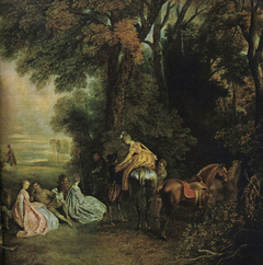 Rendez-vous de chasse by Antoine Watteau