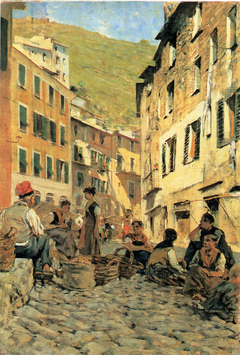 Resting in Riomaggiore by Telemaco Signorini