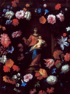 Rosary Madonna in a Garland by Jan van den Hecke