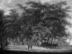 Route de campagne avec des arbres by Egbert van Drielst