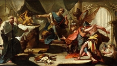 Saint Eustace refuses to honour the gods of Rome by Giambattista Pittoni