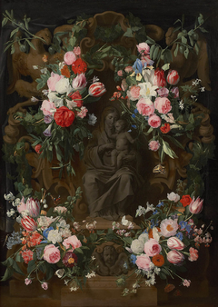 Seated Maria in a Flower Garland by Jan Philip van Thielen