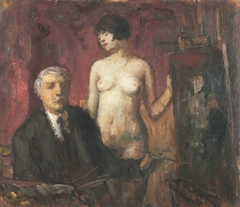 Self-portrait with a Model by Béla Iványi-Grünwald