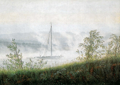 Ship in the early morning fog by Caspar David Friedrich