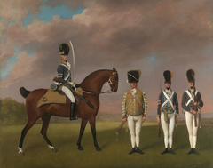 Soldiers of the 10th Light Dragoons by George Stubbs