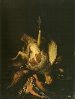 Still life with game in a niche by Abraham Mignon