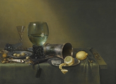 Still Life with Overturned Silver Beaker by Willem Claesz Heda