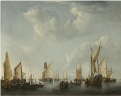 Still Water with a States Yacht by Willem van de Velde the Younger