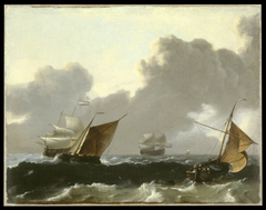 Dutch Ships in High Seas off the Dutch Coast by Ludolf Bakhuizen