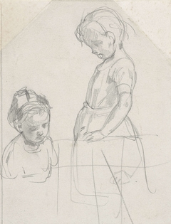 Studie van twee kinderen by August Allebé