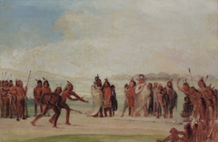 Tchung-kee, a Mandan Game Played with a Ring and Pole by George Catlin