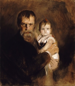 The Artist with his Daughter Gabriel by Franz von Lenbach