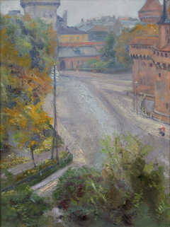 The Barbican and the Floriańska Street – View from Zacisze Street by Stanisław Wyspiański