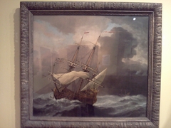 The English Ship 'Hampton Court' in a Gale by Willem van de Velde the Younger