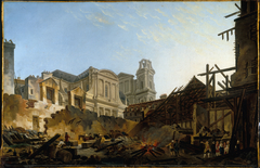 The Foire Saint-Germain after the fire of the night of 16 to 17 March 1762. by Pierre-Antoine Demachy