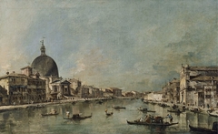 The Grand Canal with San Simeone Piccolo and Santa Lucia by Francesco Guardi