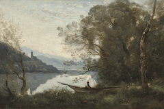 The Moored Boatman: Souvenir of an Italian Lake by Jean-Baptiste-Camille Corot